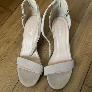 Nude heels with straps